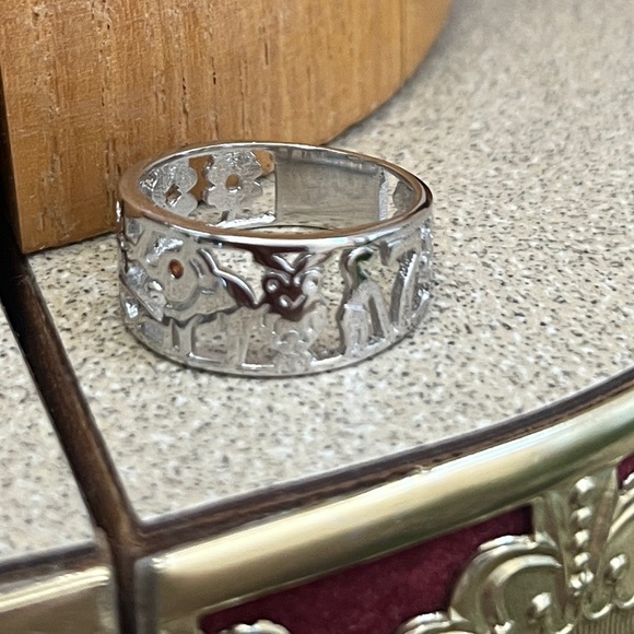 New Real 925 Sterling silver Elephant 7 horseshoe flower owl Lucky Ring Band - Picture 9 of 17